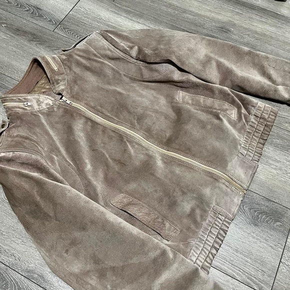 Other - 🤍 brown suede leather bomber jacket